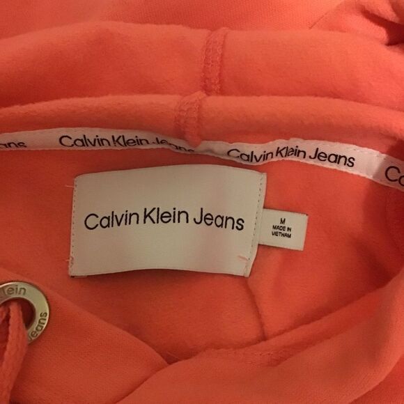 Calvin Klein Jeans Pink Oversized Cropped Hoodie M - Picture 7 of 8